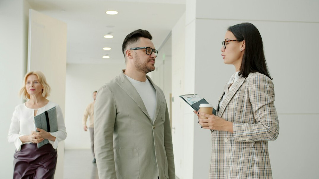 business professional talking