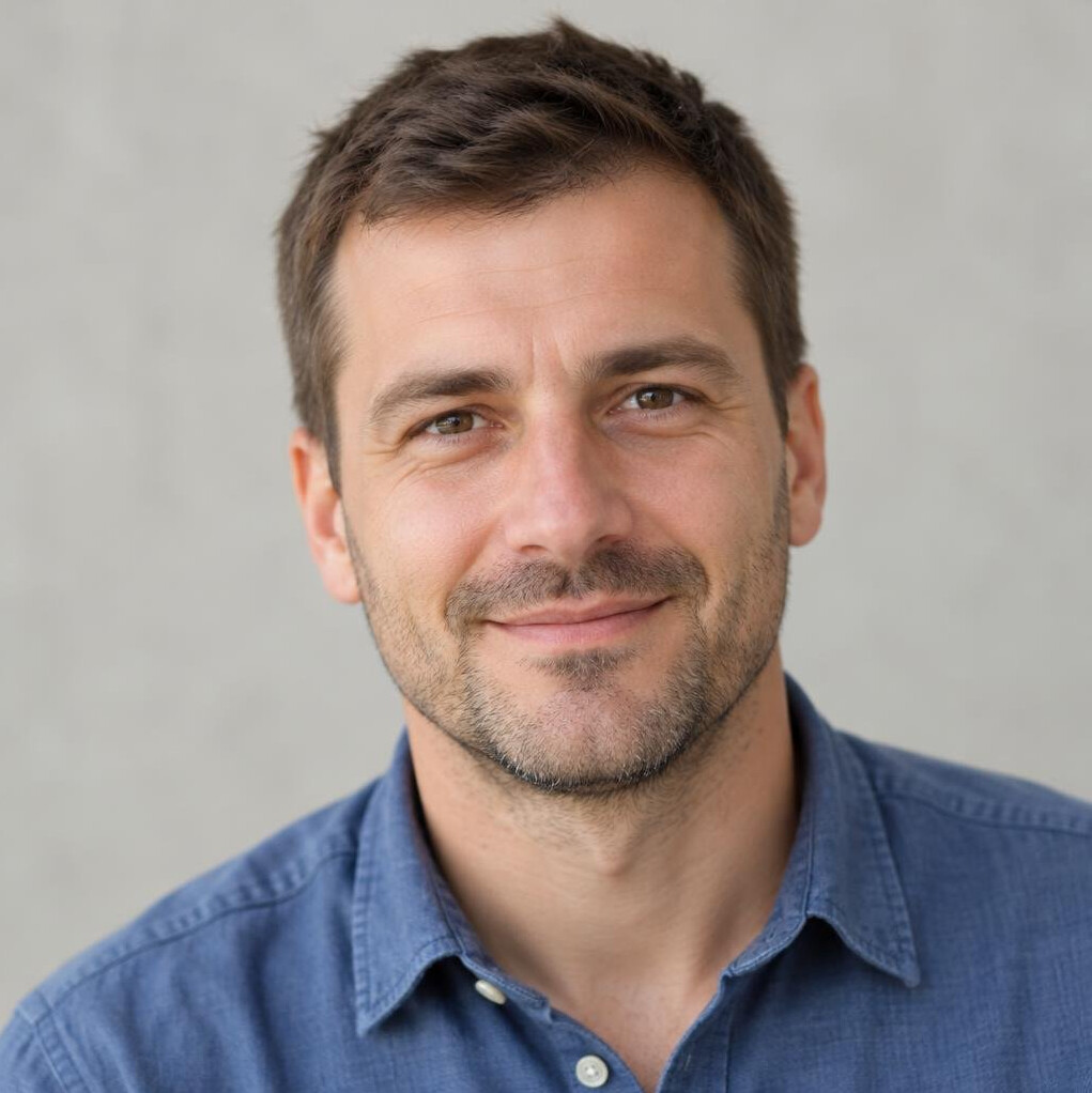 Portrait of a man in a shirt with short hair